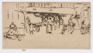 Stoisko, Rynek, Loches autorstwa James Abbott McNeill Whistler