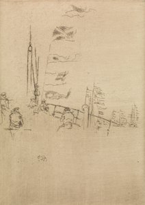Trznadel, z zestawu dwunastu akwafort zatytułowanych The Naval Review, 1887 autorstwa James Abbott McNeill Whistler