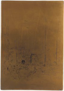 Anulowana płyta drukowa dla The Piazzetta, 1879-1880. autorstwa James Abbott McNeill Whistler