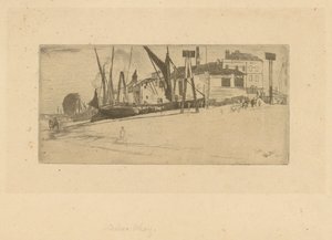 Chelsea Wharf, 1863. autorstwa James Abbott McNeill Whistler
