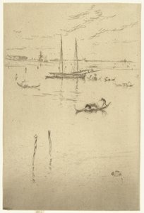 De kleine lagune Mała Laguna Wenecja: Dwanaście akwafort (tytuł serii) autorstwa James Abbott McNeill Whistler