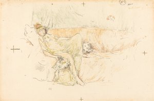 Drapowana postać, leżąca, 1892. autorstwa James Abbott McNeill Whistler