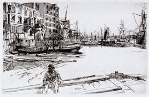 Eagle Wharf (Tyzac, Whitely and Co) autorstwa James Abbott McNeill Whistler