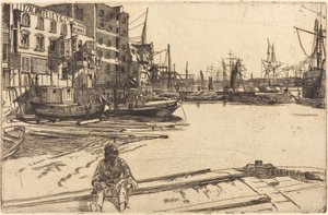 Eagle Wharf, 1859. autorstwa James Abbott McNeill Whistler