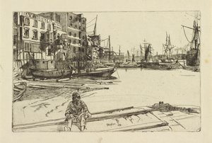 Eagle Wharf Tyzac Whiteley and Co., 1859. autorstwa James Abbott McNeill Whistler