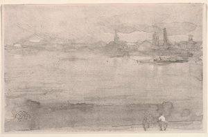 Wczesny poranek: Tamiza w Battersea, Londyn, 1878. autorstwa James Abbott McNeill Whistler