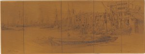 Tabliczka do akwaforty: Magazyny Tamizy, 1859. autorstwa James Abbott McNeill Whistler