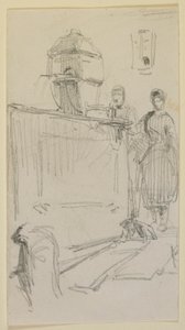 Figury przy fontannie, 1858 r. autorstwa James Abbott McNeill Whistler