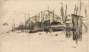 Łodzie rybackie, Hastings, 1877. autorstwa James Abbott McNeill Whistler