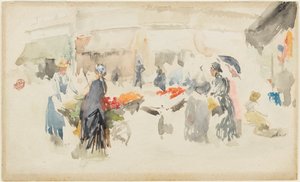Flower Market-Dieppe autorstwa James Abbott McNeill Whistler