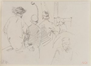 Czterech mężczyzn na pokładzie łodzi, 1858. autorstwa James Abbott McNeill Whistler