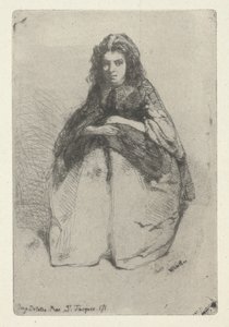 Fumette, ok.1857 (trawienie i sucha igła) autorstwa James Abbott McNeill Whistler