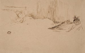 Dziewczyna czytająca w łóżku, ok. 1882 r. autorstwa James Abbott McNeill Whistler