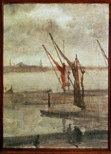 Szary i srebrny, Chelsea Wharf autorstwa James Abbott McNeill Whistler