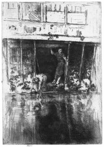 Dom nad kanałem w Amsterdamie Pierrot autorstwa James Abbott McNeill Whistler