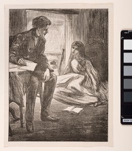 Kenneth i Lena Graeme, w „Kazaniu na proces”, 1862 autorstwa James Abbott McNeill Whistler