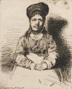 La Retameuse. Jedna z dwunastu rycin z Nature The French Set, 1858. autorstwa James Abbott McNeill Whistler