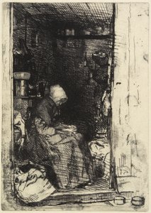 La Vieille aux Loques z „Dwanaście akwafort z natury” autorstwa James Abbott McNeill Whistler