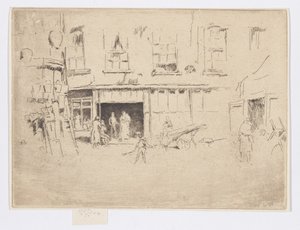 Mały dwór, ok. 1880-81 (akwaforta; tusz na papierze) autorstwa James Abbott McNeill Whistler