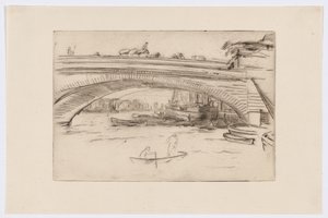 London Bridge, ok. 1875 (sucha plama; tusz na papierze) autorstwa James Abbott McNeill Whistler