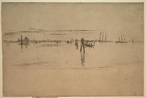 Long Lagoon, ok. 1879-80 (trawienie i tusz węglowy na papierze) autorstwa James Abbott McNeill Whistler