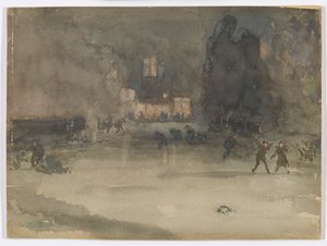 Nokturn: Amsterdam zimą, 1882. autorstwa James Abbott McNeill Whistler
