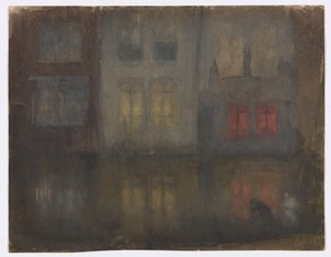 Nocturne: Kanał Czarno-Czerwony, Holandia autorstwa James Abbott McNeill Whistler