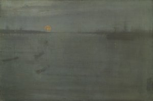 Nokturn: niebieski i złoty - woda z Southampton, 1872. autorstwa James Abbott McNeill Whistler
