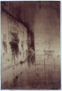 Nokturn: Pałace, 1879-80 (akwaforta i sucha igła na antycznym papierze wykładanym) autorstwa James Abbott McNeill Whistler