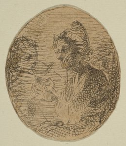 Stara kobieta i dziecko w owalu z „Szkiców na tablicy pomiarowej wybrzeża”, 1854-55. autorstwa James Abbott McNeill Whistler