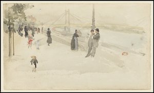 Różowy i srebrny - Chelsea, nabrzeże, ok. 1885 r. autorstwa James Abbott McNeill Whistler