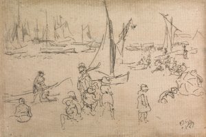 Portsmouth Children, z zestawu dwunastu akwafort zatytułowanych The Naval Review, 1887 autorstwa James Abbott McNeill Whistler
