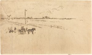 Dworzec kolejowy, Woves, 1887. autorstwa James Abbott McNeill Whistler