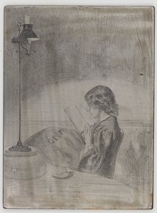 Czytanie przy lampie, 1858. autorstwa James Abbott McNeill Whistler