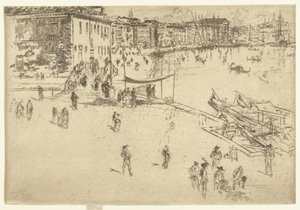 Riva del Sciavoni Riva, nr. 2 Zestaw dwudziestu sześciu akwafort (tytuł serii) autorstwa James Abbott McNeill Whistler