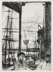 Rotherhithe z „szesnastu rycin przedstawiających sceny nad Tamizą i inne tematy” autorstwa James Abbott McNeill Whistler
