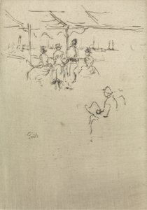 Ryde Pier, z zestawu dwunastu akwafort zatytułowanych The Naval Review, 1887 autorstwa James Abbott McNeill Whistler