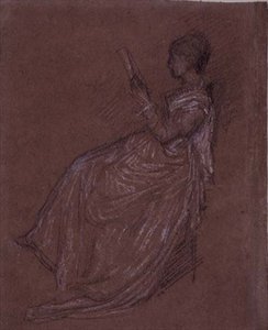 Siedząca Lady Reading, studium dla pani Layland (kreda pastelowa na papierze) autorstwa James Abbott McNeill Whistler