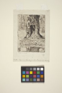 Seymour stojący pod drzewem (akwaforta) autorstwa James Abbott McNeill Whistler