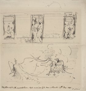 Szkic Pokoju Pawia, 1898 autorstwa James Abbott McNeill Whistler