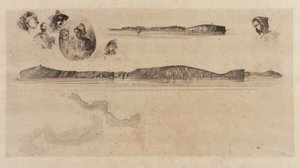 Szkice na tablicy pomiarowej wybrzeża, 1854. autorstwa James Abbott McNeill Whistler