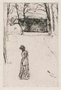 Speke Hall, nr 1, 1870 (trawienie i sucha igła na papierze) autorstwa James Abbott McNeill Whistler