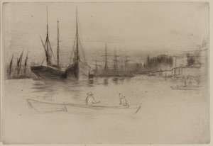 Parowce z wieży, 1875. autorstwa James Abbott McNeill Whistler
