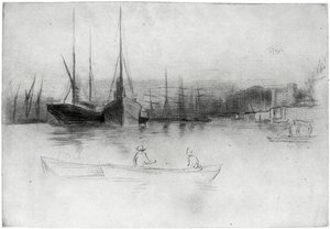 Parowce z wieży, 1875 1904. autorstwa James Abbott McNeill Whistler