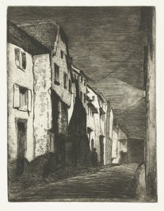 Straat w Saverne Ulica w Saverne Dwanaście rycin z natury (tytuł serii) autorstwa James Abbott McNeill Whistler