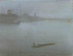 Tamiza - Nokturn w błękicie i srebrze, ok. 1872/8 (olej na płótnie) autorstwa James Abbott McNeill Whistler