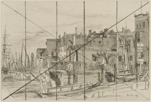 Policja w Tamizie, 1859. autorstwa James Abbott McNeill Whistler