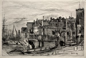 Policja w Tamizie, 1859. autorstwa James Abbott McNeill Whistler
