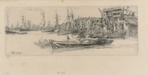 Magazyny Tamizy, 1859. autorstwa James Abbott McNeill Whistler