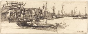 Magazyny Tamizy, 1859. autorstwa James Abbott McNeill Whistler